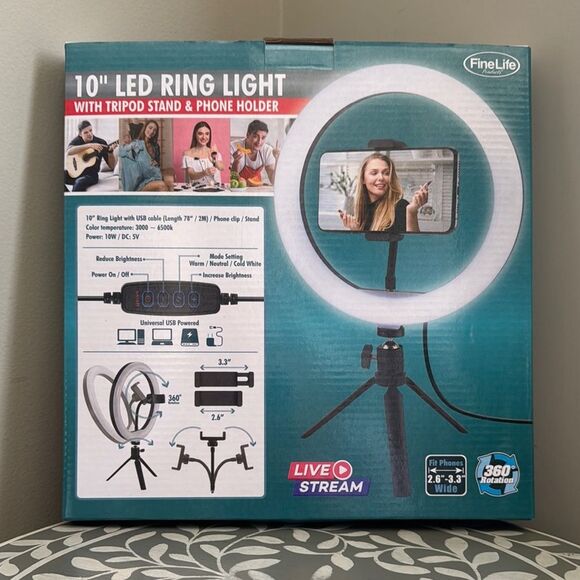 FineLife 10" LED Ring Light with Tripod Stand - Picture 3 of 4